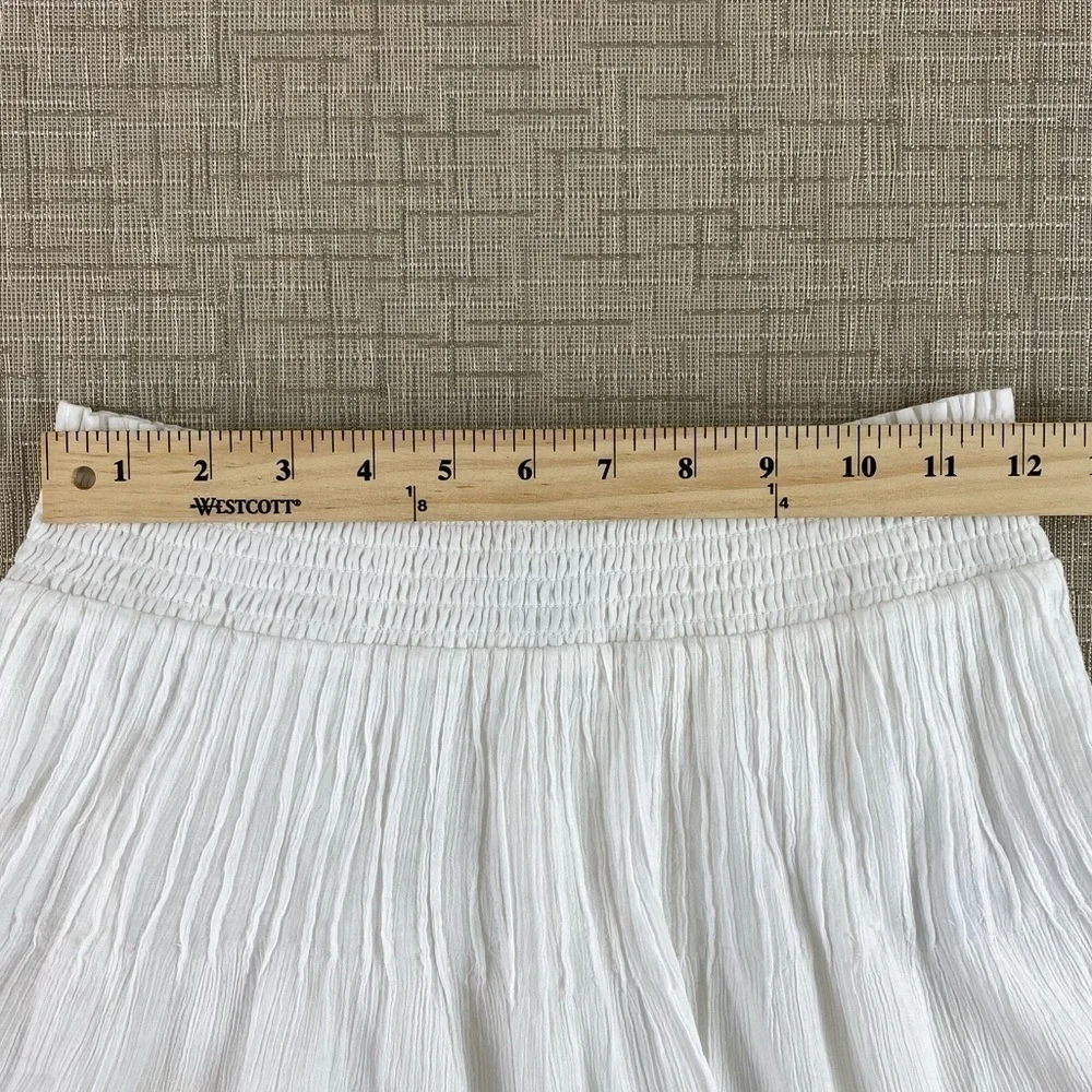 J. Crew White Mini Skirt with Black Embroidery